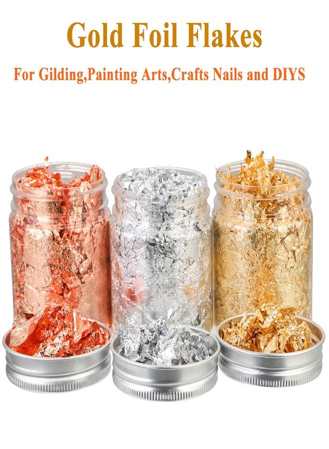 Litthing Imitation Gold Foil Flakes with Tweezers for Gilding, Painting Arts, Crafts Nails and Resin Jewelry Making - Image 2